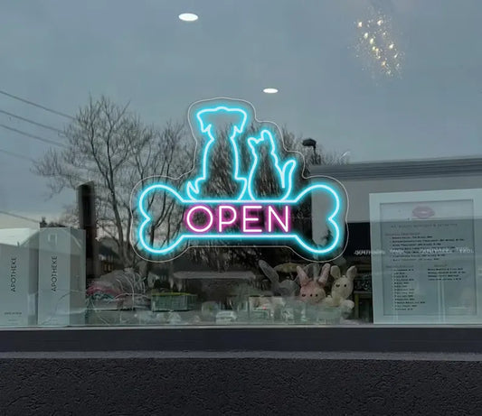 Pet Shop Open Neon Sign Custom Open Neon Light pet store Neon Sign Pet Shop LED Welcome Sign Wall Art Signage Personalized Gift for Opening