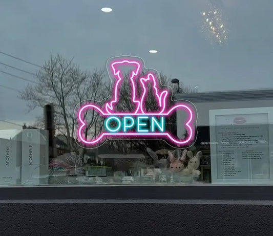 Pet Shop Open Neon Sign Custom Open Neon Light pet store Neon Sign Pet Shop LED Welcome Sign Wall Art Signage Personalized Gift for Opening