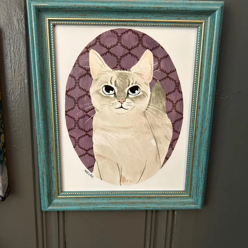 Cute Pet Portrait from Photo Customized Handmade Gifts for cat lovers Portrait Personalized Printed gifts Custom Cat mom gift Art pet love