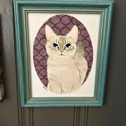 Cute Pet Portrait from Photo Customized Handmade Gifts for cat lovers Portrait Personalized Printed gifts Custom Cat mom gift Art pet love
